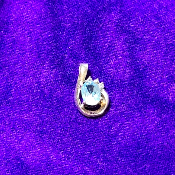 Hans 925 Italy Jewelry - Blue Aquamarine Silver Pendant HAN 925 ITALY